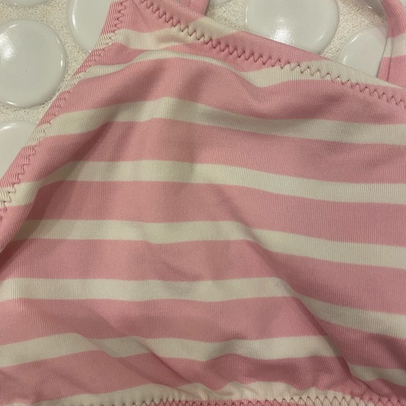 J.Crew pink and white striped bikini stop. Size small - Picture 2 of 3